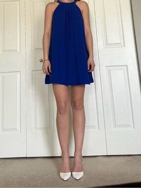 one clothing Royal Blue Halter Mini Dress